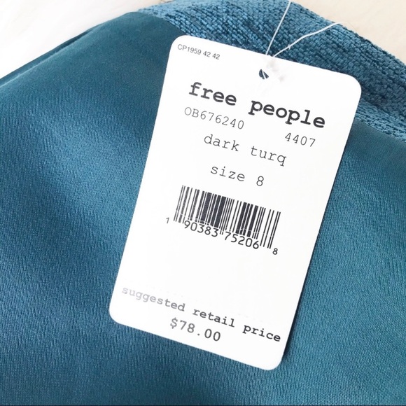 FREE PEOPLE Dark Turquoise Zip Down Back Mini 8 - Picture 5 of 7